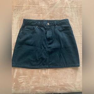 Black denim skirt